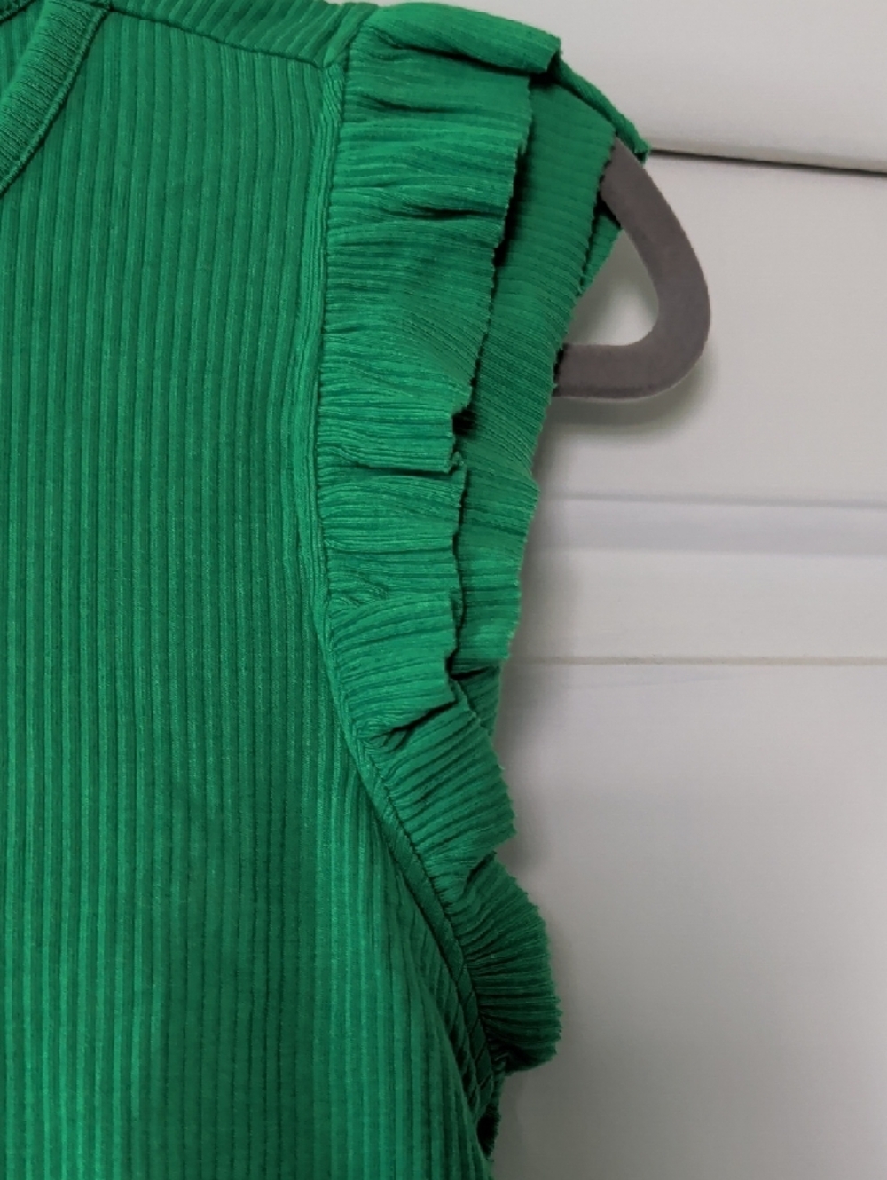 Philosophy Emerald Ribbed Ruffle-Sleeve Tank - Picture 4 of 5